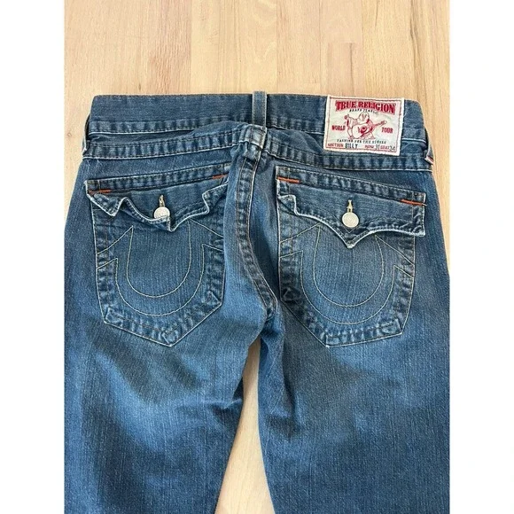 TRUE RELIGION Billy Medium Wash Cotton Bootcut Jeans Sz 31 Made in USA - Picture 8 of 9